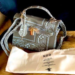Price Drop: NDG Paris bag in Khaki. Paisley Jane size 25. Black Owned Brand